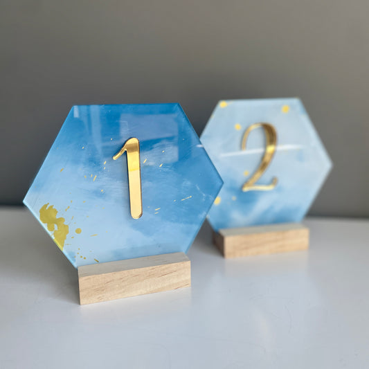 Table Numbers Set of Three | Custom Colour Match