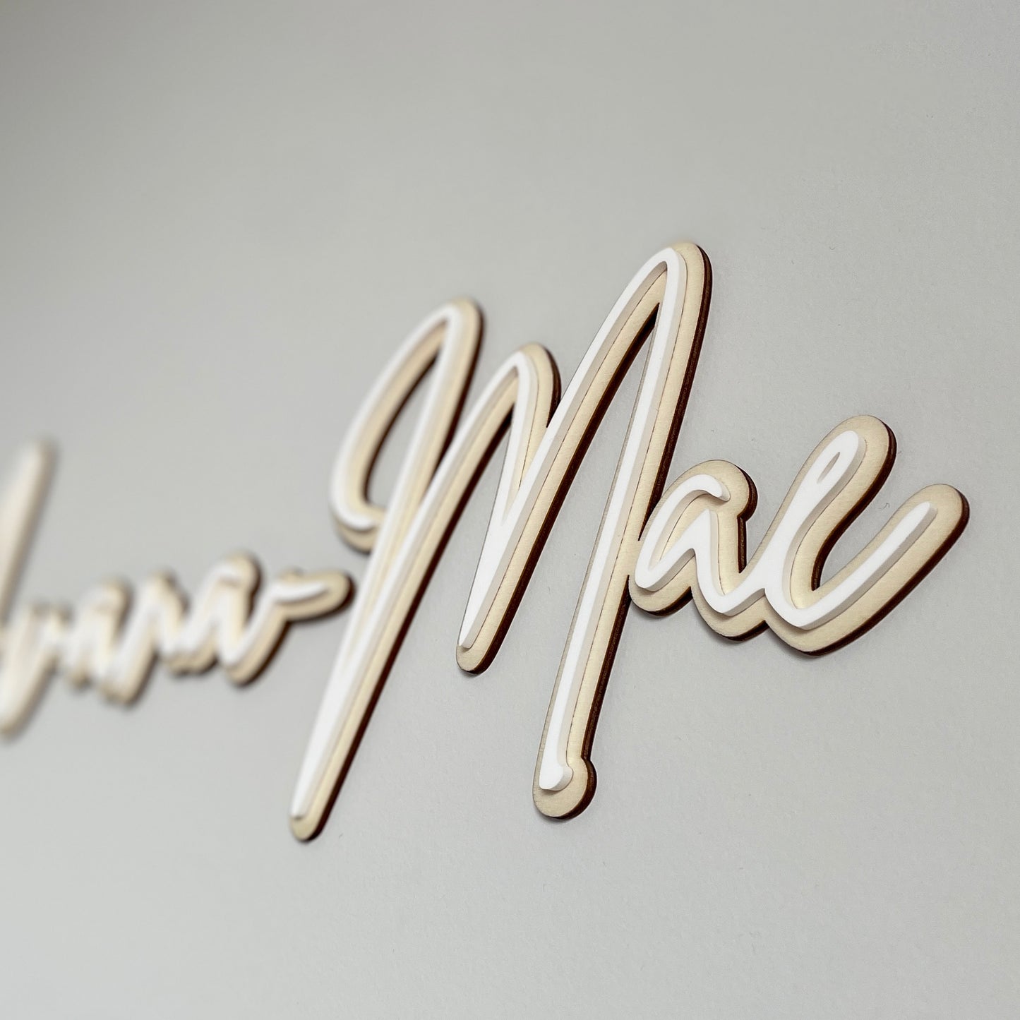 Name sign | Wood and Acrylic | Double Layer