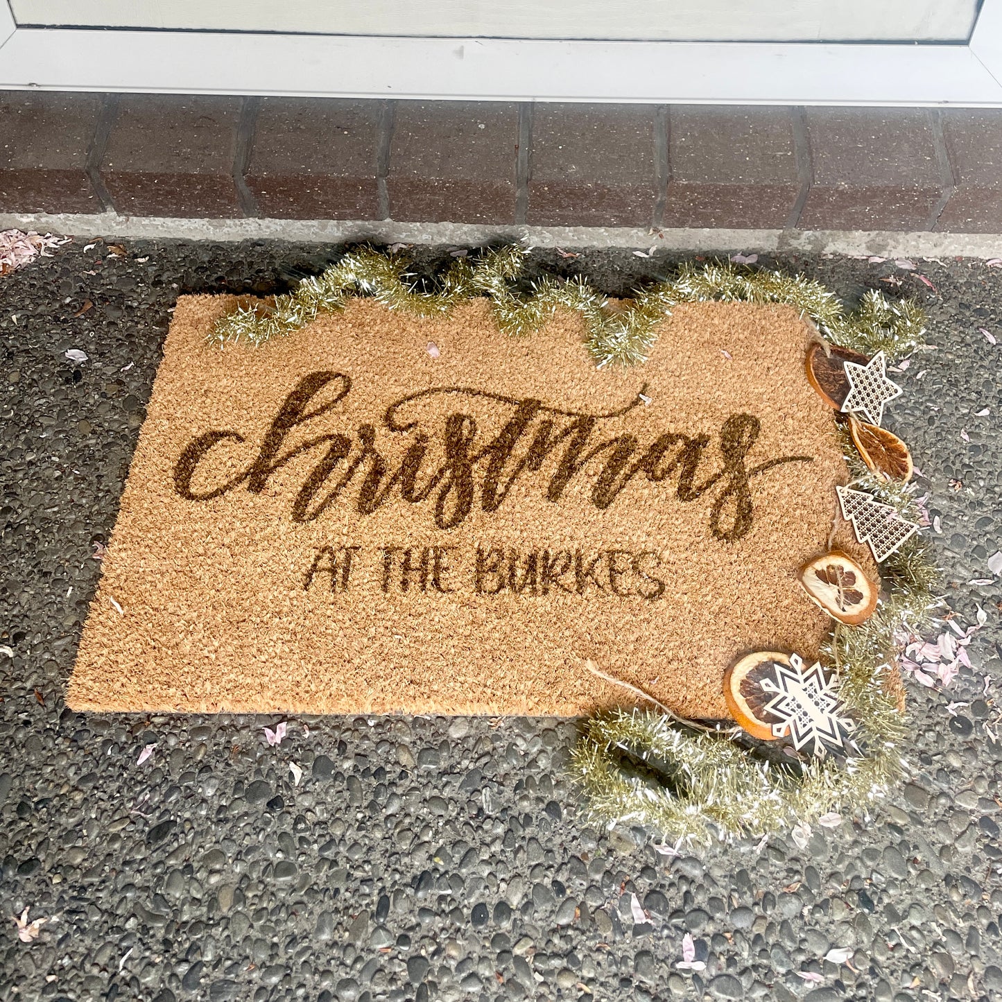Family Name Christmas Doormat