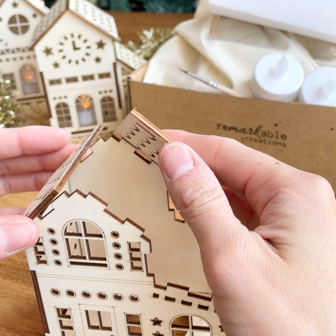 Christmas Village DIY Kit | with LED Lights