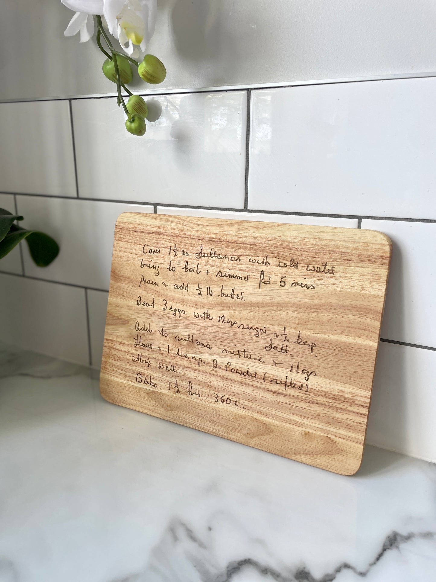 Handwritten Recipe Cutting Board