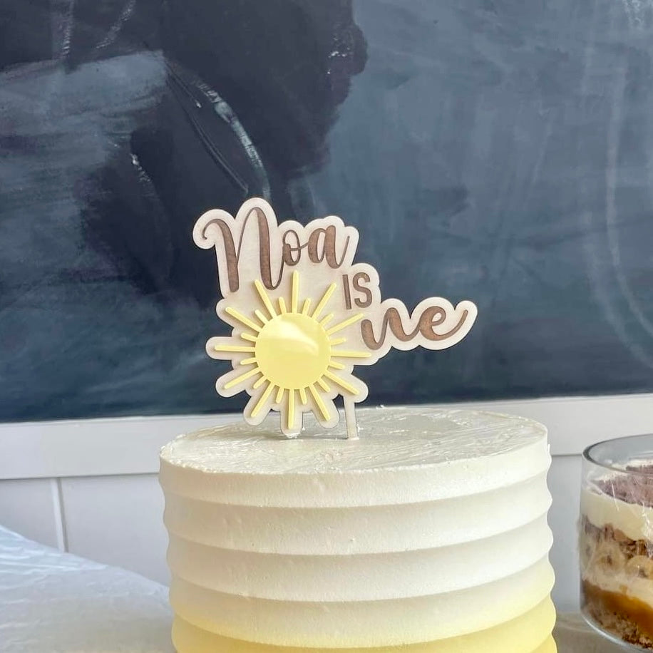 Sun Theme Cake Topper | Wooden and Acrylic