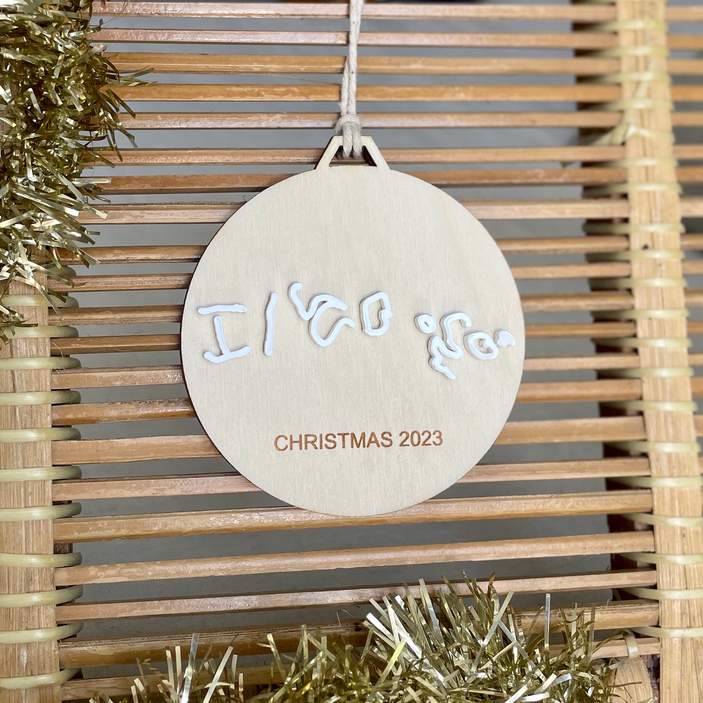Handwritten Name Ornament