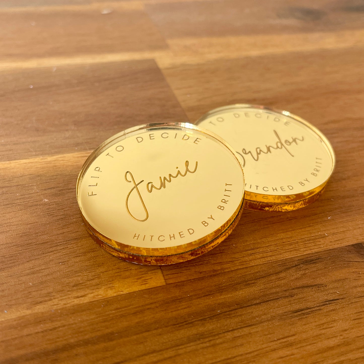 Decision Coin | Gold Mirror Acrylic | Double Sided