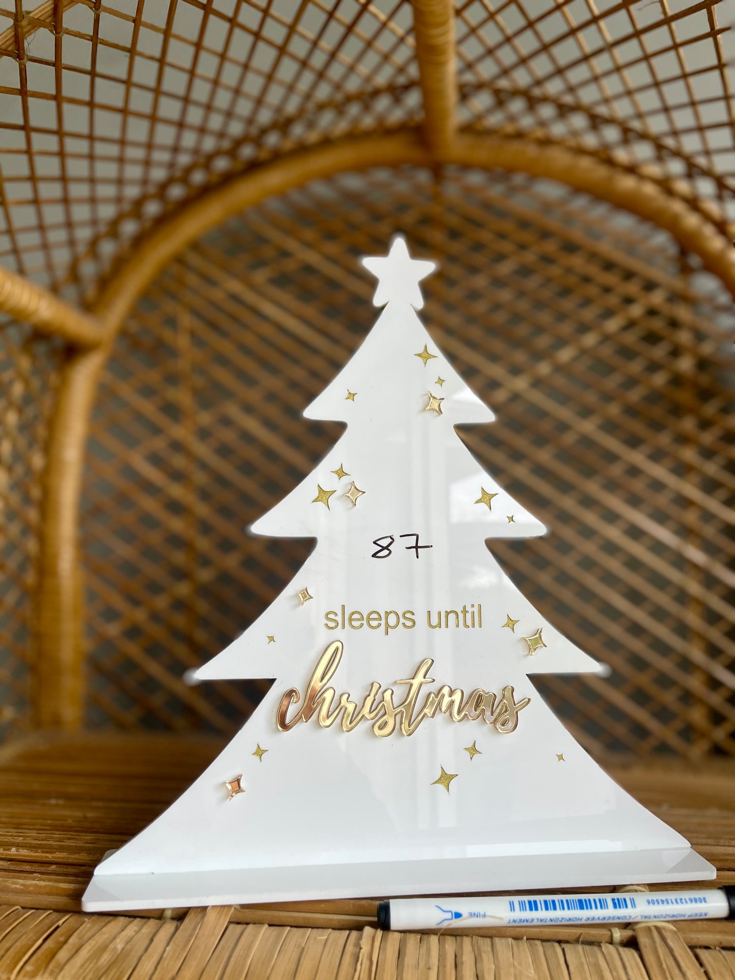 Sleeps Until Christmas Countdown Plaque