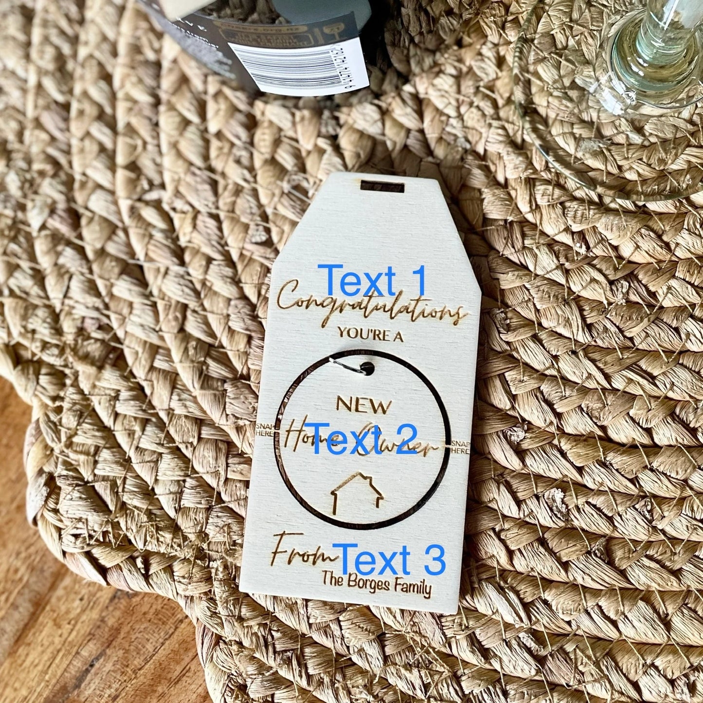 Pop Out Wine Gift Tag/Glass Charm