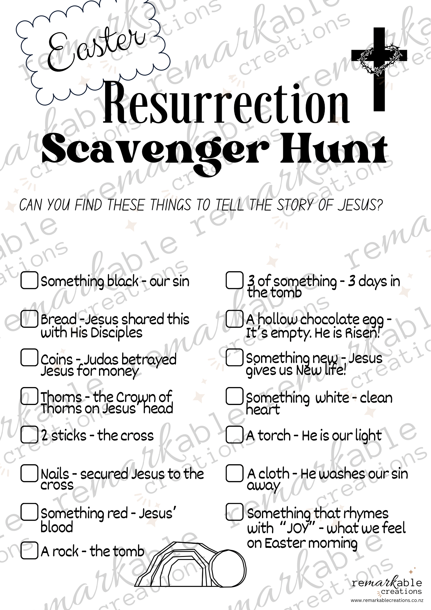 Resurrection Scavenger Hunt Printable | Christ Centered Easter | Christian