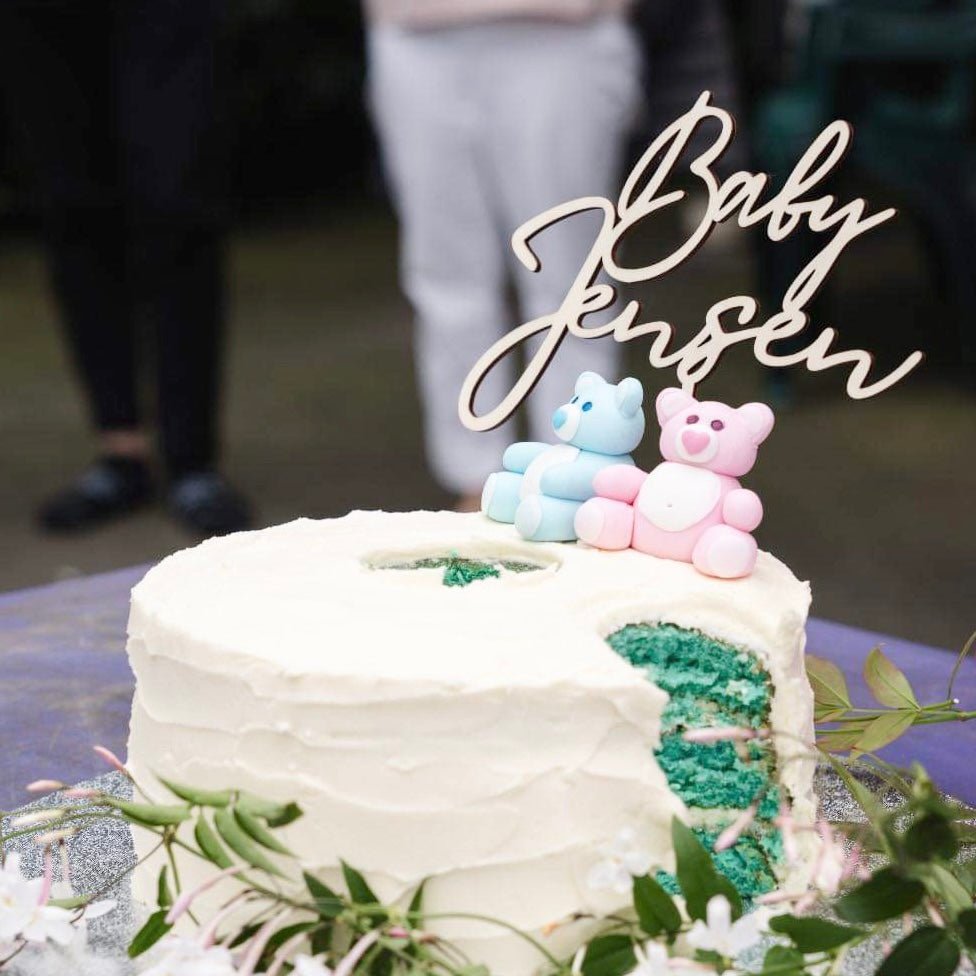 Wooden Baby Shower Cake Topper | Single Layer - Remarkable Creations