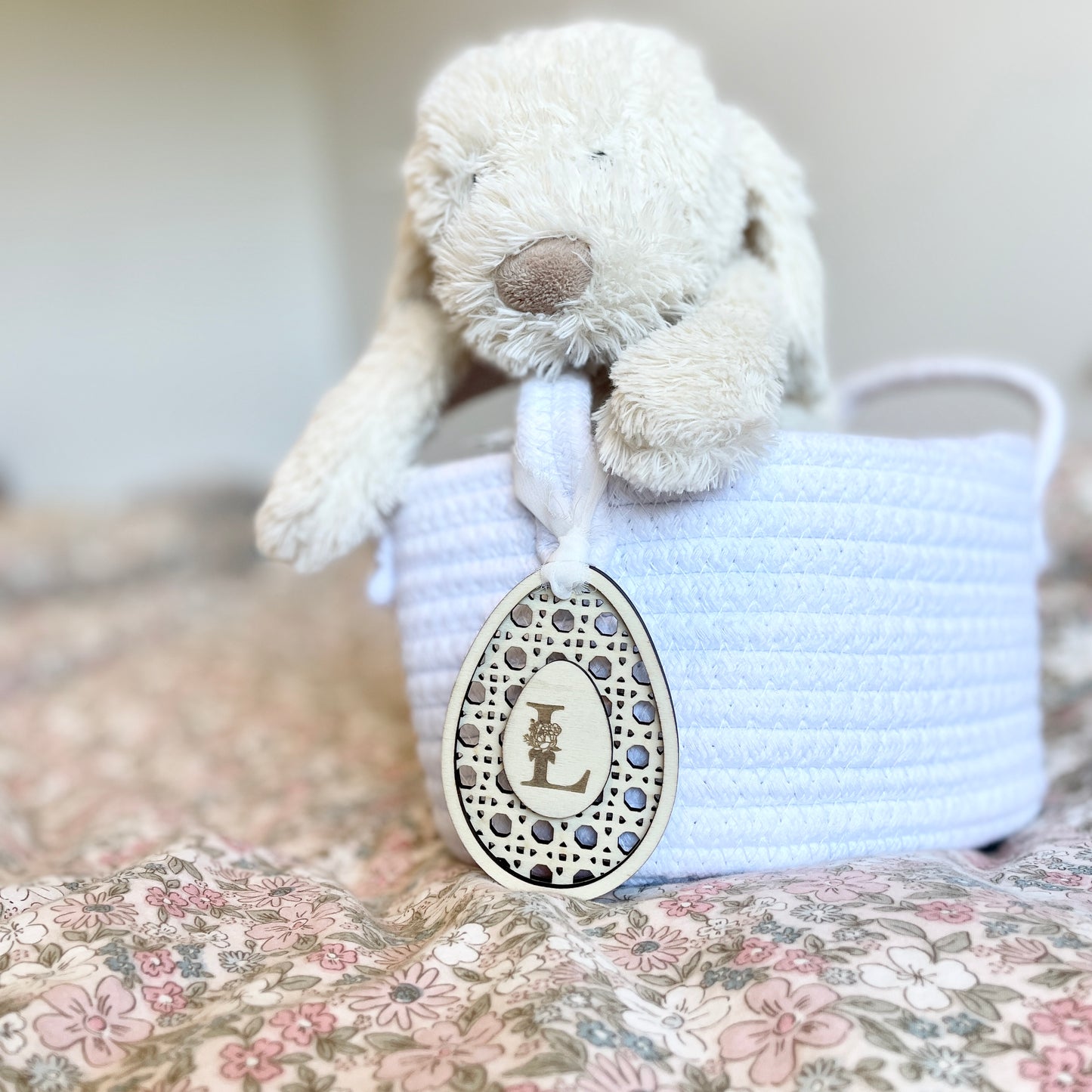 Easter Egg Tag | Wooden Rattan Look