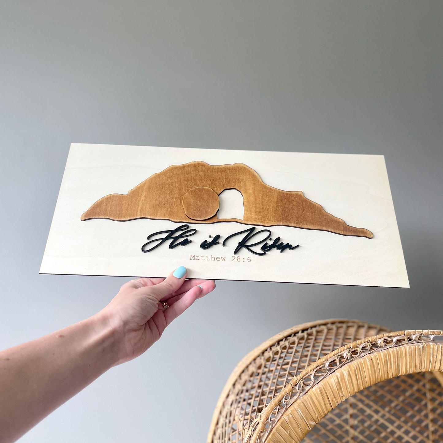 He is Risen Wooden Art