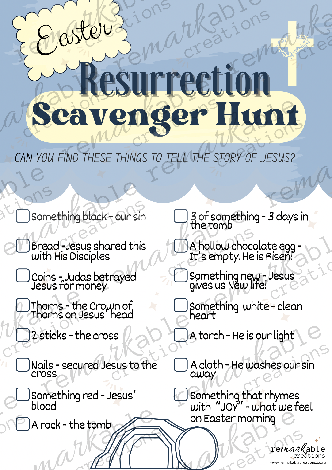 Resurrection Scavenger Hunt Printable | Christ Centered Easter | Christian
