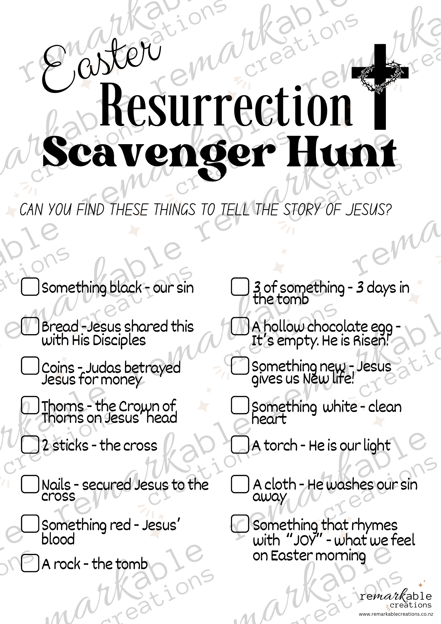 Resurrection Scavenger Hunt Printable | Christ Centered Easter | Christian