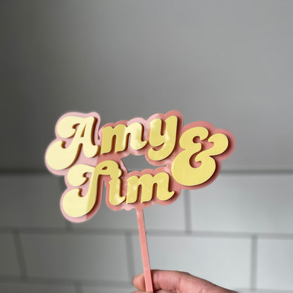 Retro Wedding Cake Topper