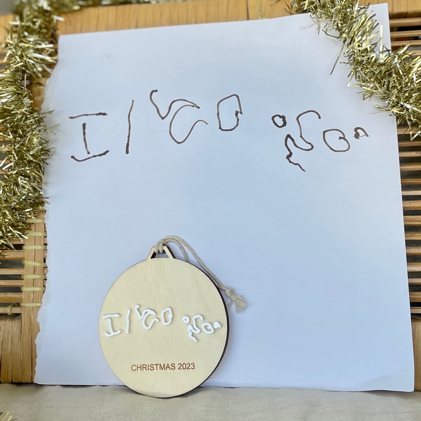 Handwritten Name Ornament
