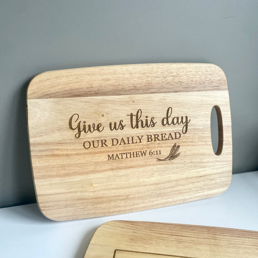 Give us this day - Engraved Cutting Board