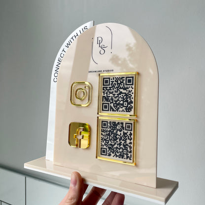 QR Code Sign | Double Panel Acrylic | 2 QR Codes