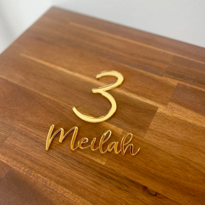 Name and Age | Cake Topper | 2 pc set