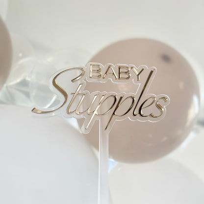Baby Shower Acrylic Cake Topper | Double Layer