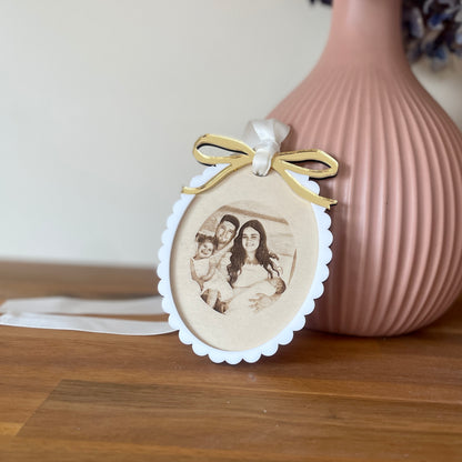 Engraved Photo Ornament | Vintage Neutral