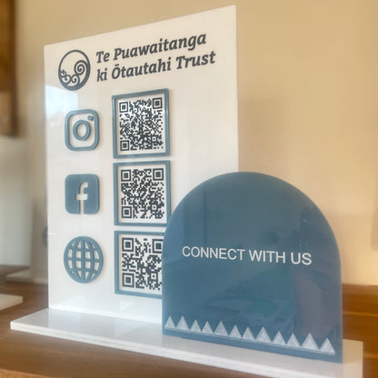 QR Code Sign | Large | Rectangular + Arch | Double Panel