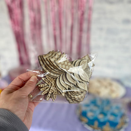 Wooden Colouring Cut outs | Mermaid Theme | 30 pcs - Remarkable Creations