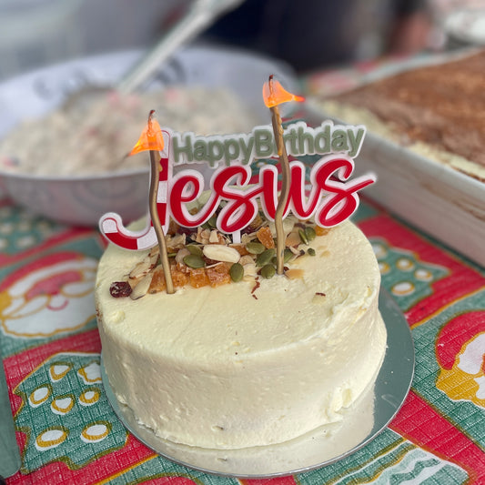 Happy Birthday Jesus | Cake Topper | Candycane Design