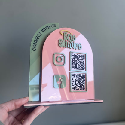 QR Code Sign | Double Panel | 2 QR Codes