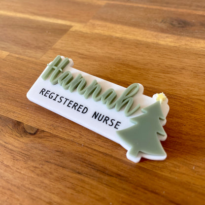 3D Acrylic Name Badge | Christmas Tree