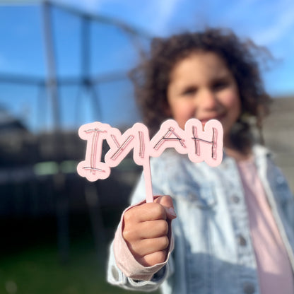 Handwritten Name Cake Topper | Double layer