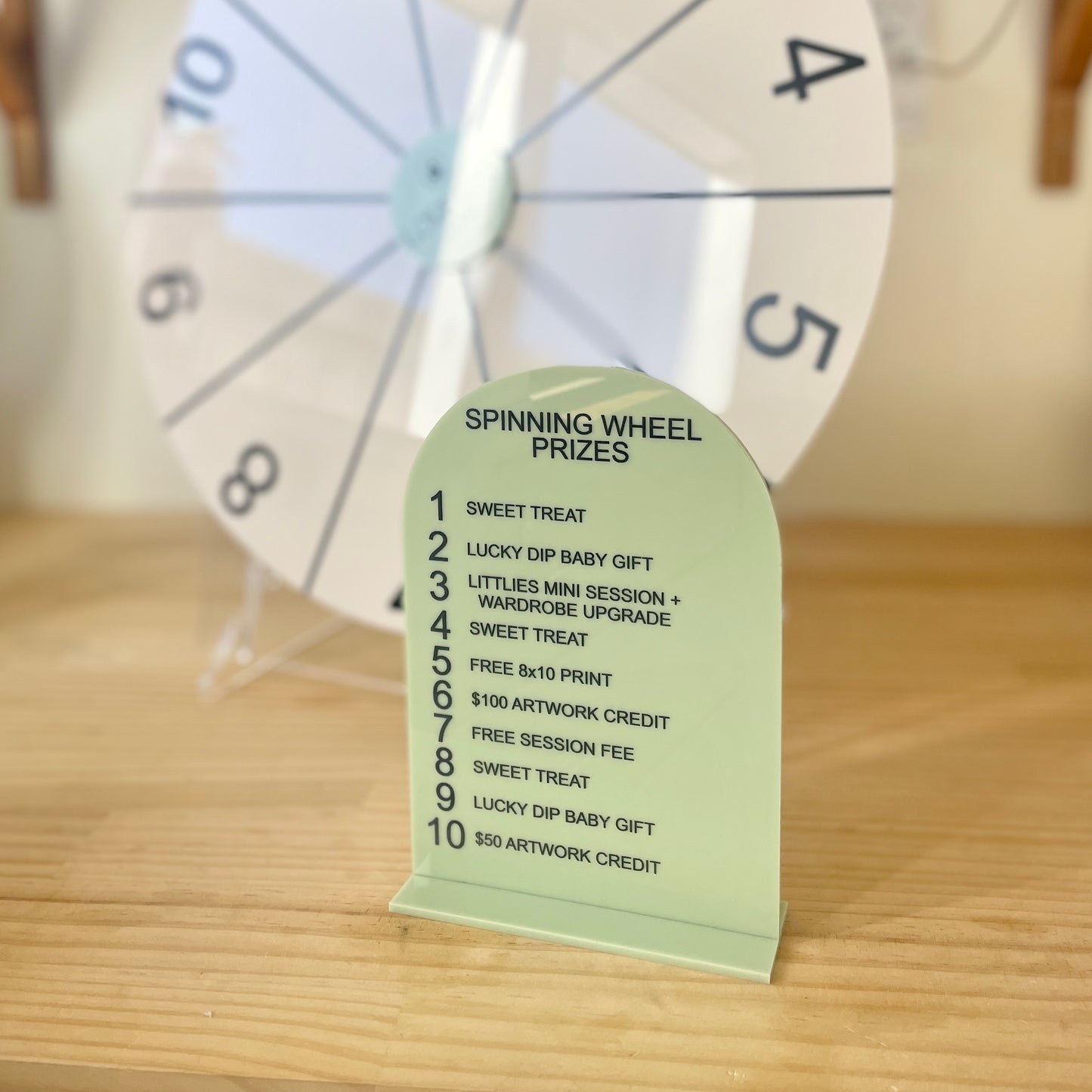 Removeable Vinyl Numbers 1-10 + Prizes Sign