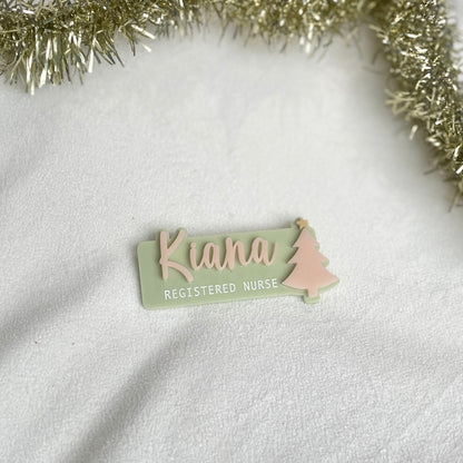 3D Acrylic Name Badge | Christmas Tree