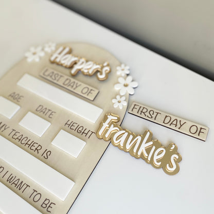 First/Last Day Board INTERCHANGEABLE | Gold Daisy Design