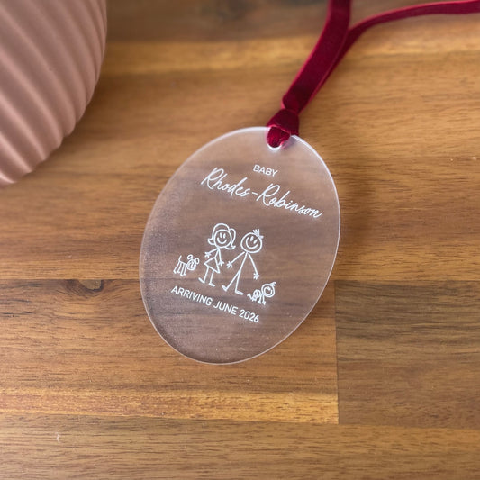 Pregnancy Announcement Ornament (Frosted)