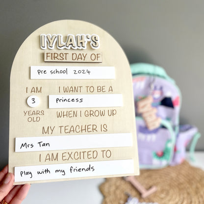 First/Last Day Board INTERCHANGEABLE