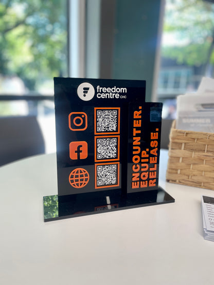 QR Code Sign | Large | Rectangular | Double Panel