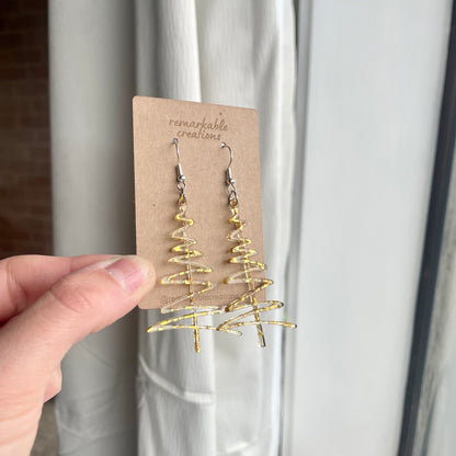 Christmas Tree Squiggle Earrings