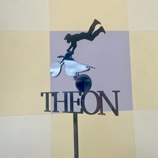 Bike Inspired Cake Topper | Black Single Layer