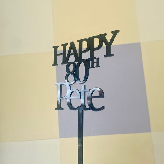 Birthday Cake Topper | Black Single Layer