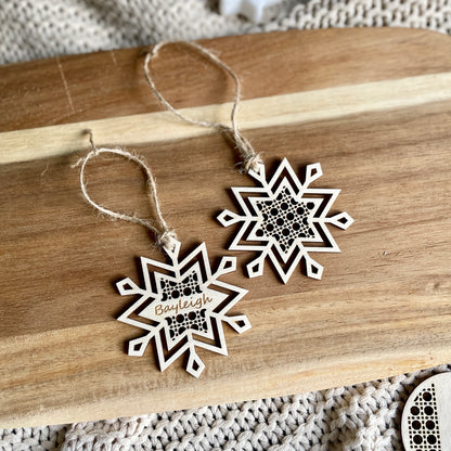 Rattan-Look Wooden Ornaments