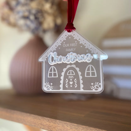 Gingerbread House Ornament | Our First Family Christmas - Remarkable Creations
