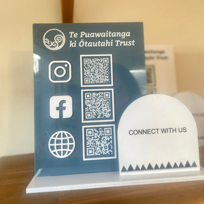 QR Code Sign | Large | Rectangular + Arch | Double Panel