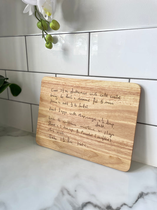 Handwritten Recipe Cutting Board