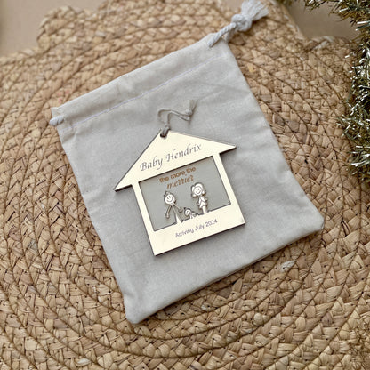 Double Layer Pregnancy Announcement Ornament