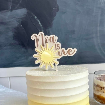Sun Theme Cake Topper | Wooden and Acrylic