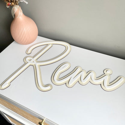 Name sign | Wood and Acrylic | Double Layer