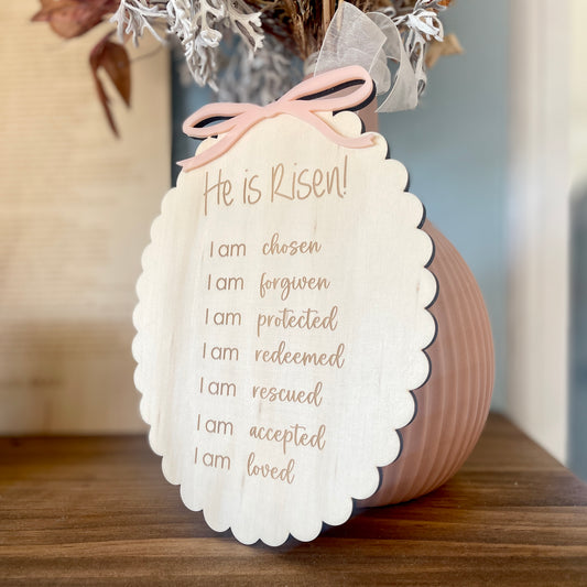 Affirmation Plaque | Scallop Bow Design