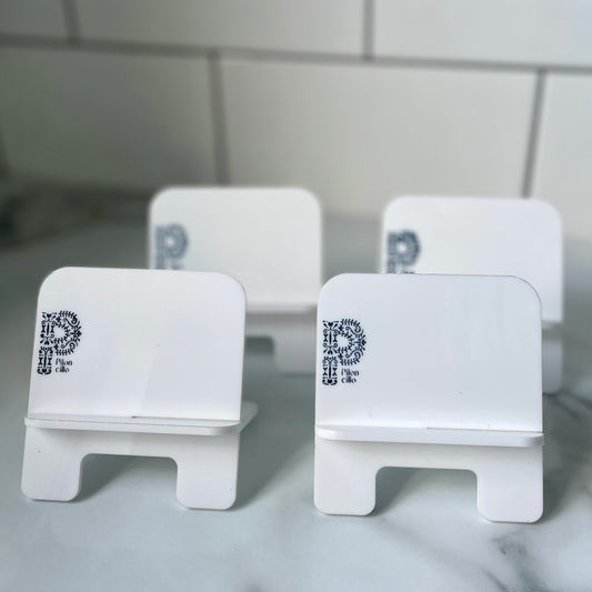 Price Stands | White Acrylic | Custom Logo