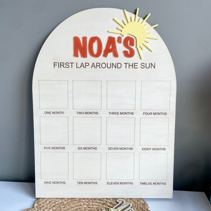 First Lap Around the Sun | Photo Birthday Board