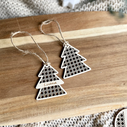 Rattan-Look Wooden Ornaments