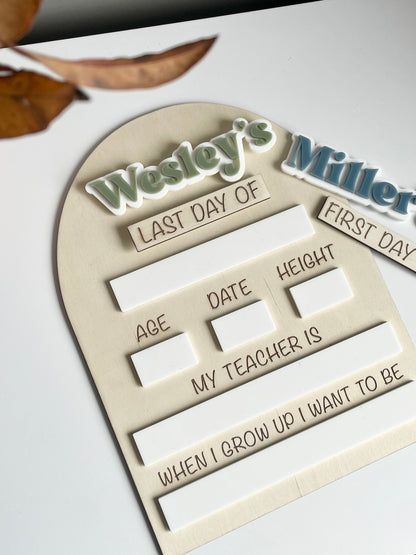 First/Last Day Board INTERCHANGEABLE | Design 2